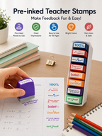 Pre-Inked Teacher Stamps – 8-Piece Grading Set | Winklebee