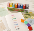 Winklebee Cheerful Praise Stamps – 8-Piece Pre-Inked Illustrated Encouragement Set