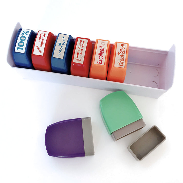 Pre-Inked Teacher Stamps – 8-Piece Grading Set | Winklebee